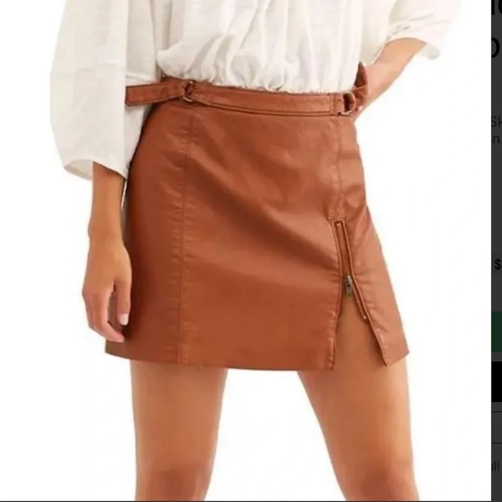 Free People Midnight Magic Faux Leather Miniskirt #0024